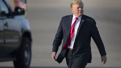 President Donald Trump walks to speak with supporters after arriving on Air Force One at the Palm Beach International Airport to spend Easter weekend at his Mar-a-Lago resort on April 18, 2019 in West Palm Beach, Florida. President Trump arrived as the report from special counsel Robert S. Mueller III was released by Attorney General William P. Bar earlier today in Washington, DC. (Photo by Joe Raedle/Getty Images)